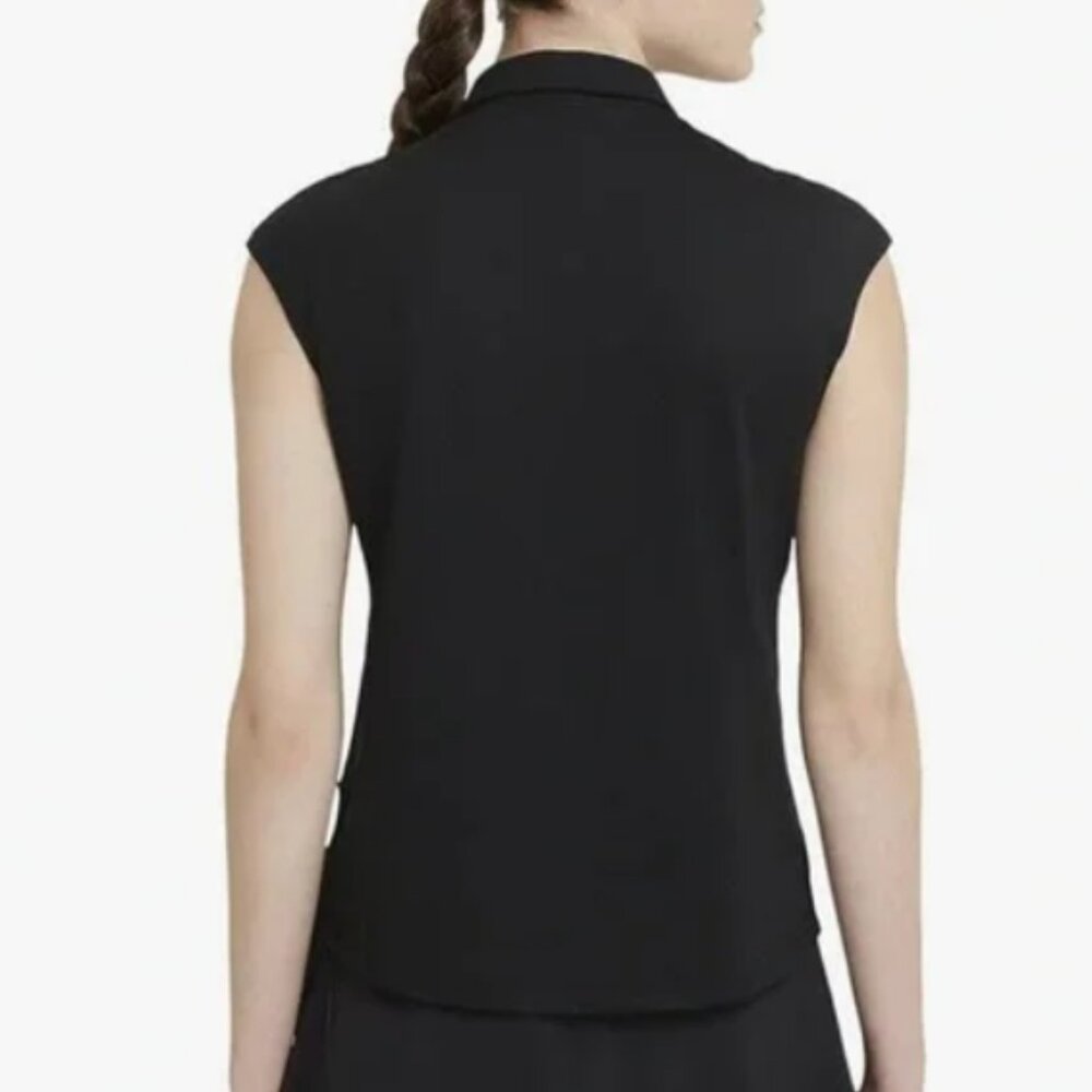 Nike Dri-FIT Sleeveless Polo Shirts (One Black & One White) Tennis Golf Set M - Picture 7 of 12
